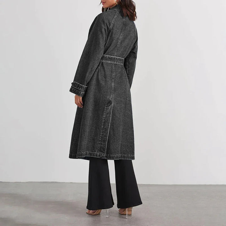 Marlena Tie Waist Denim Trench