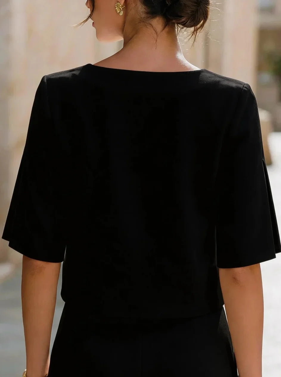 Linda Elegant Bateau Neck Top