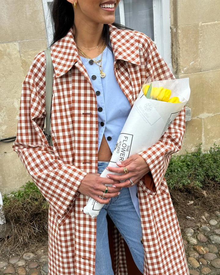 Emory Gingham Trench Coat