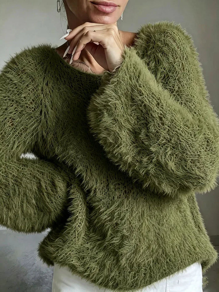 Amelina Fuzzy Knit Sweater