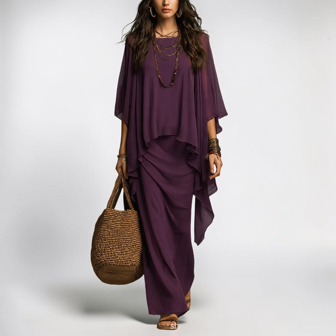 Fiorenza Chiffon Overlay Two Piece Set