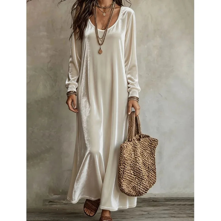 Ivora Velvet Finish Maxi Dress