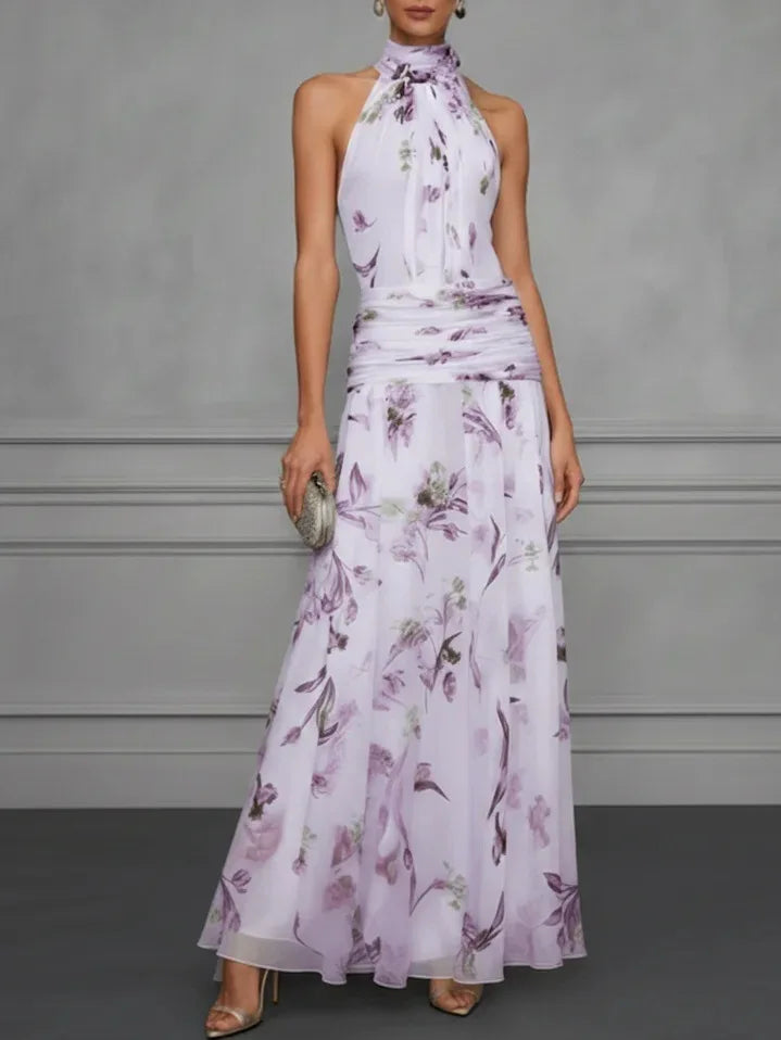 Madison Floral Halter Wedding Guest Dress