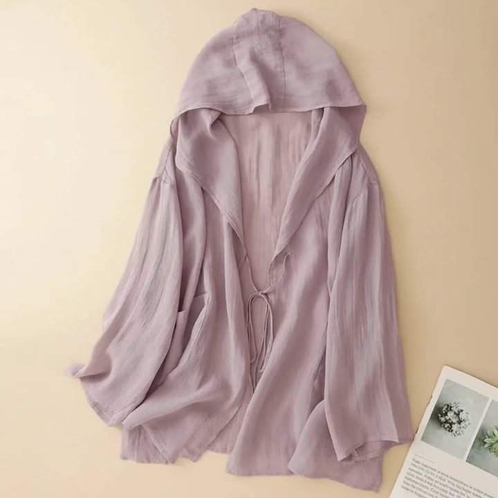 Nerina Hooded Linen Cardigan