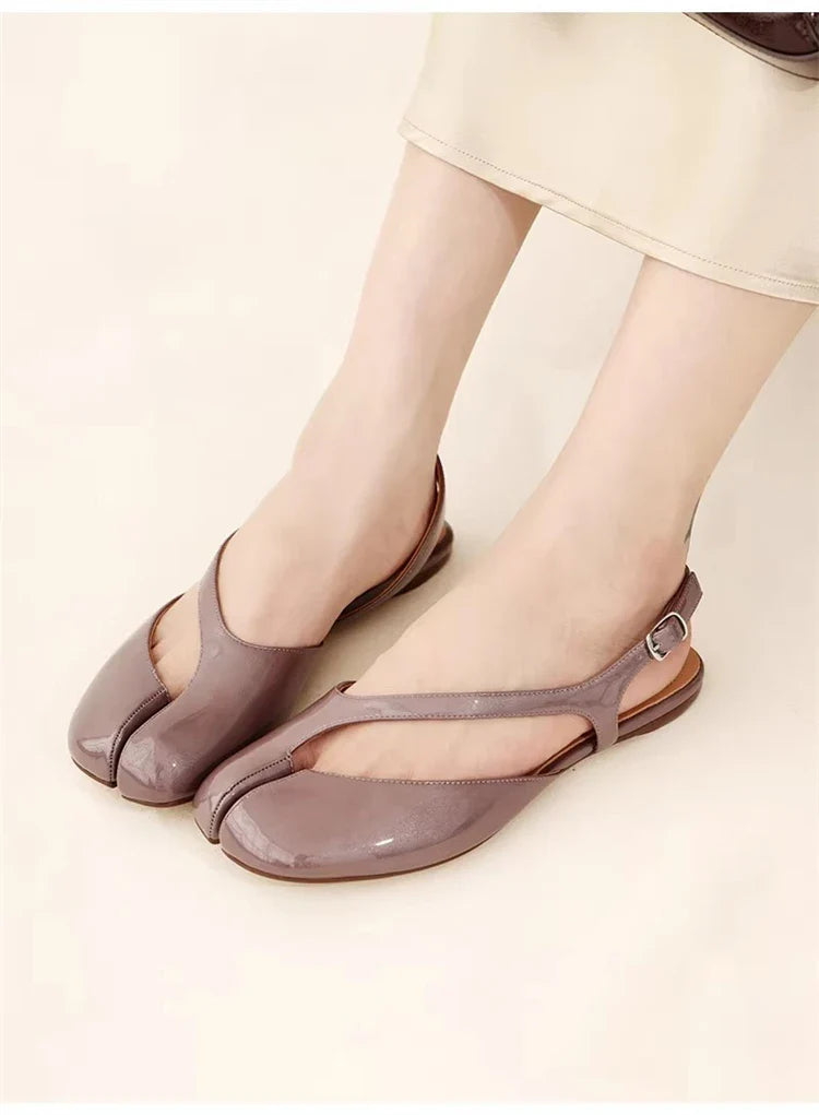 Quinn Split Toe Slingback Flats