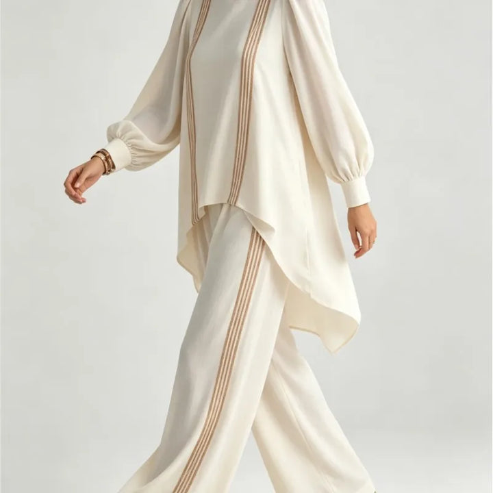 Ameera Asymmetric Stripe Set