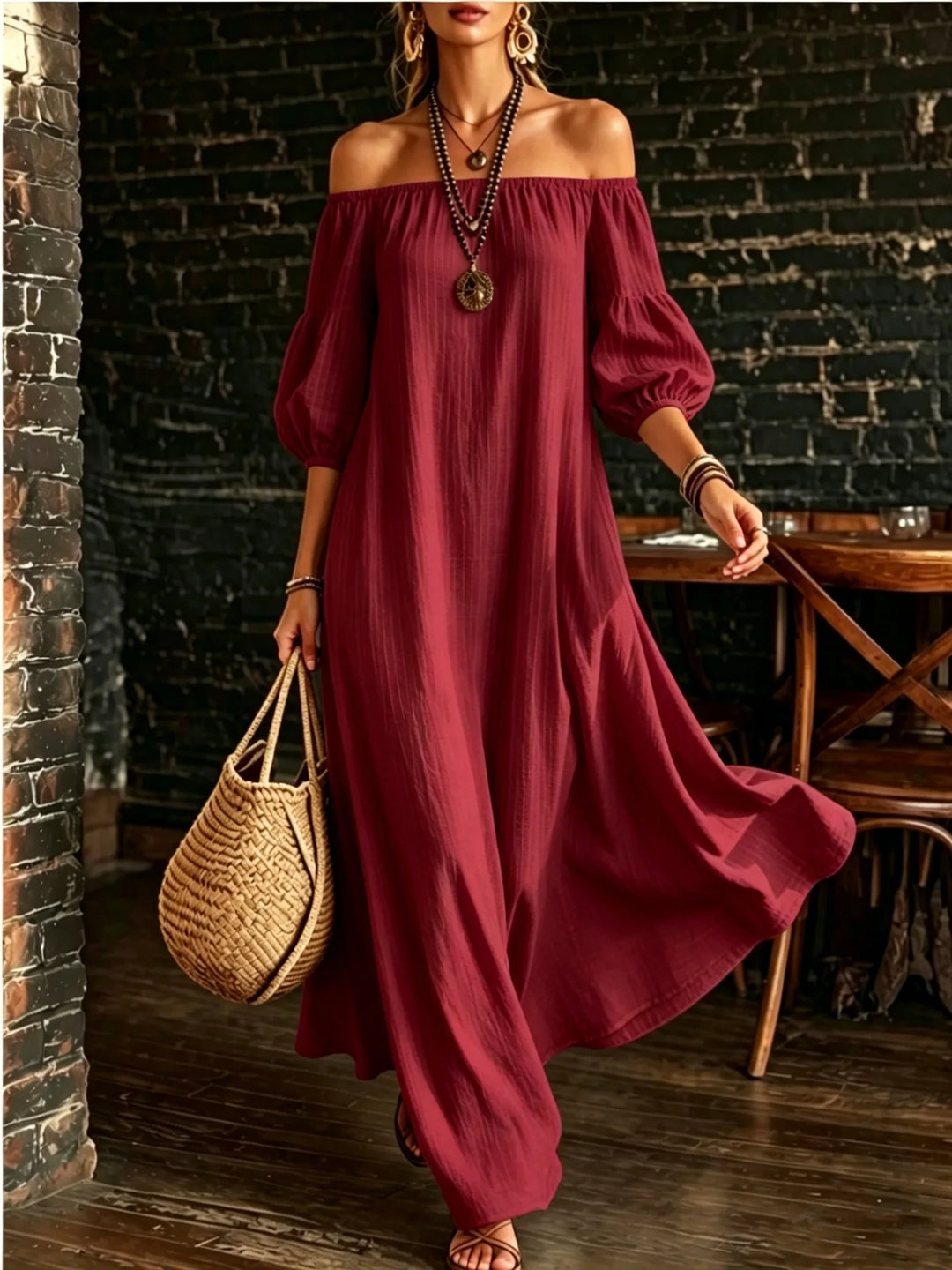 Lorielle Off Shoulder Maxi Dress