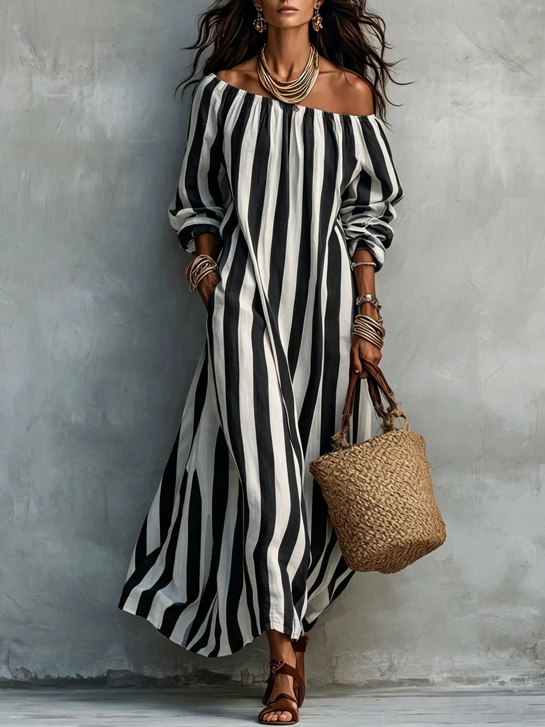 Serenya Off Shoulder Maxi Dress