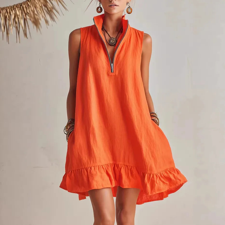 Sorena Ruffle Hem Mini Dress