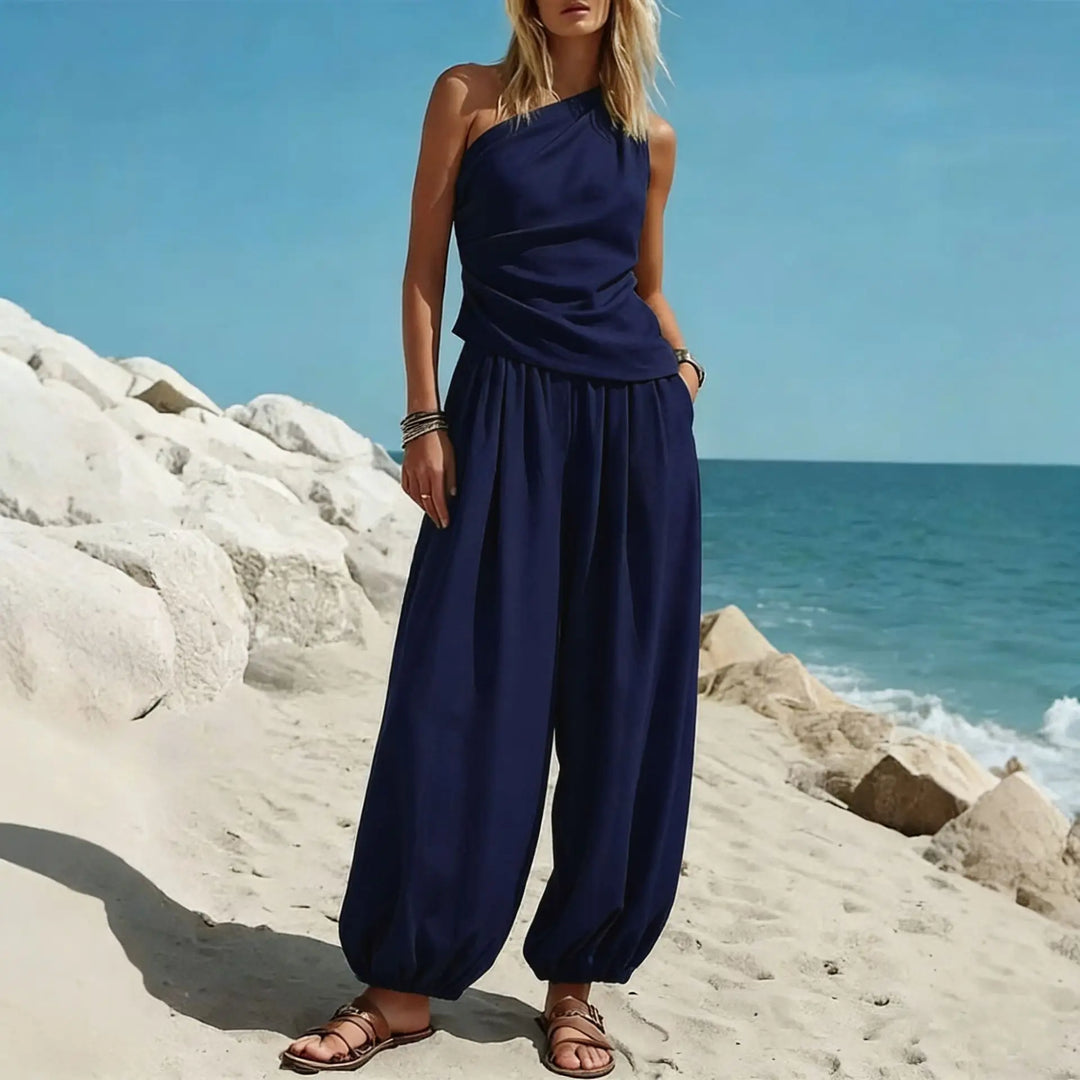Delaney One Shoulder Trouser Set