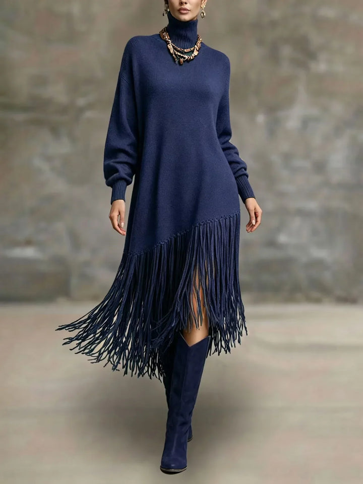 Marselle Fringe Knit Midi Dress