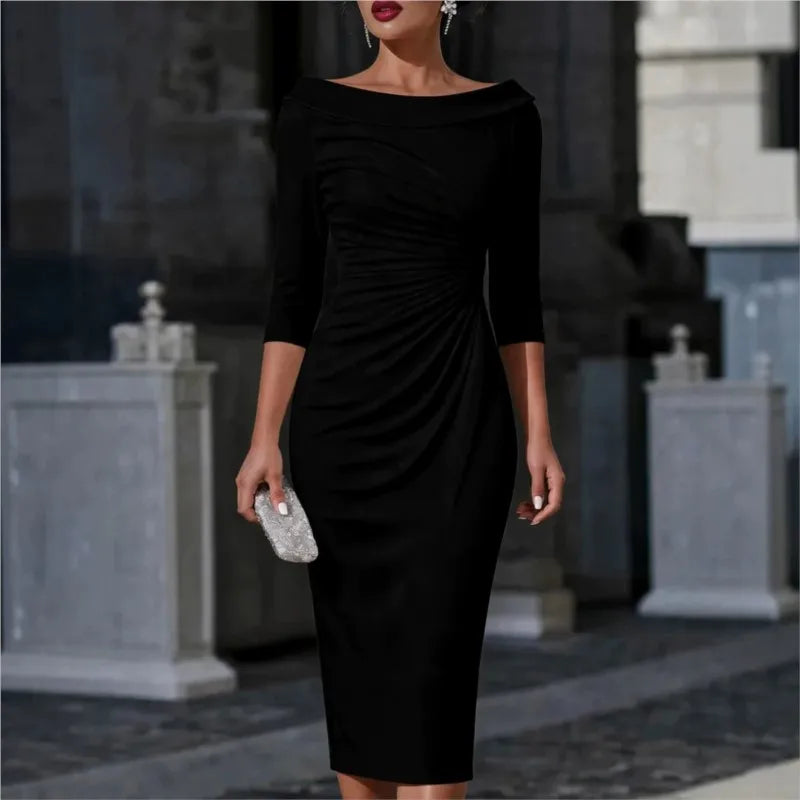 Rosette Ruched Sheath Dress