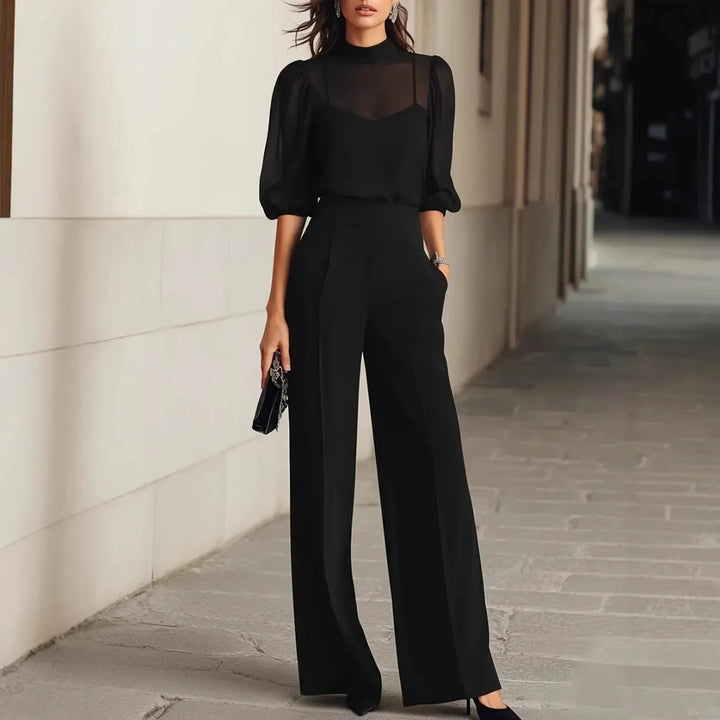 Loretta Elegant Patchwork Wide Leg Jumpsuit