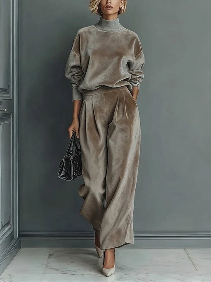 Camille High Neck Velvet Set