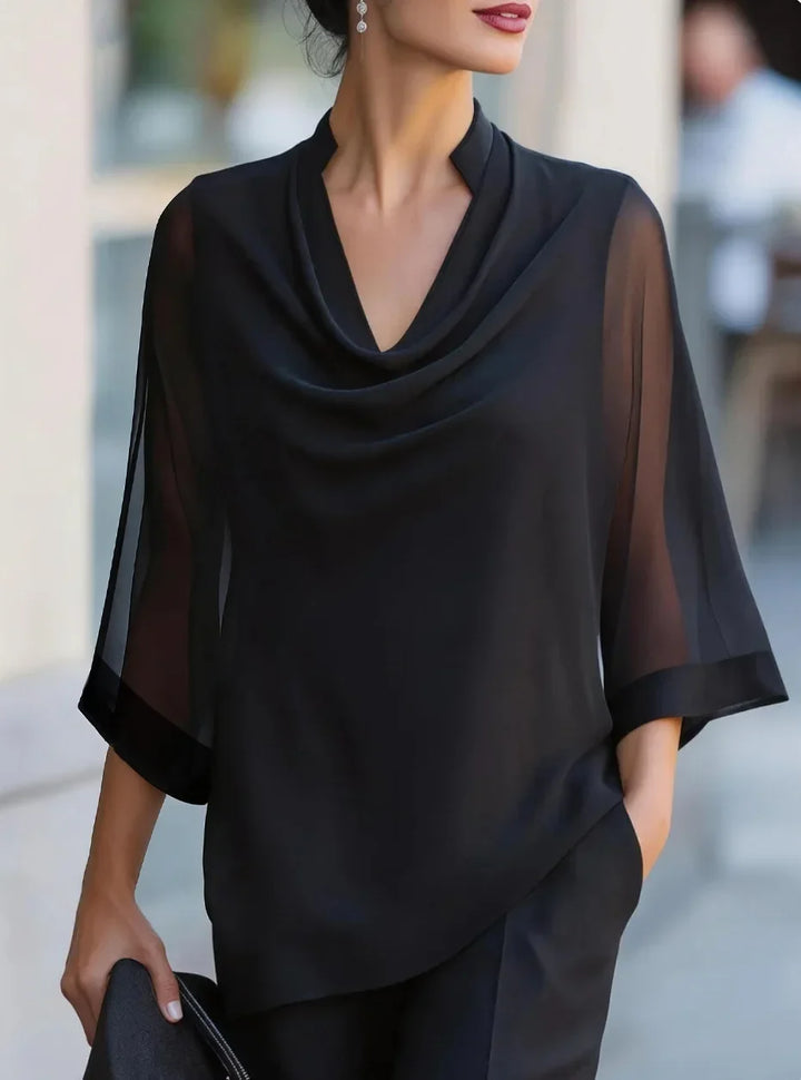 Elara Draped Chiffon Blouse