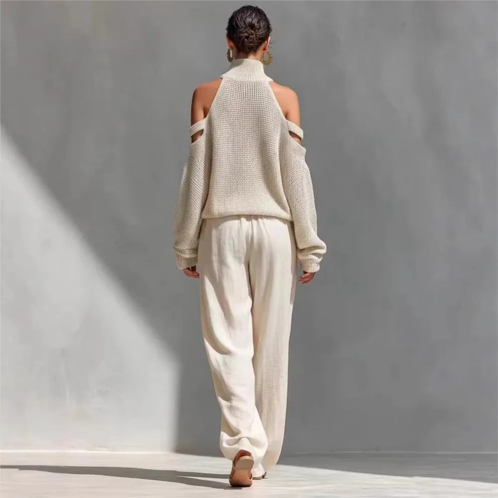 Simone Cutout Shoulder Sweater Set