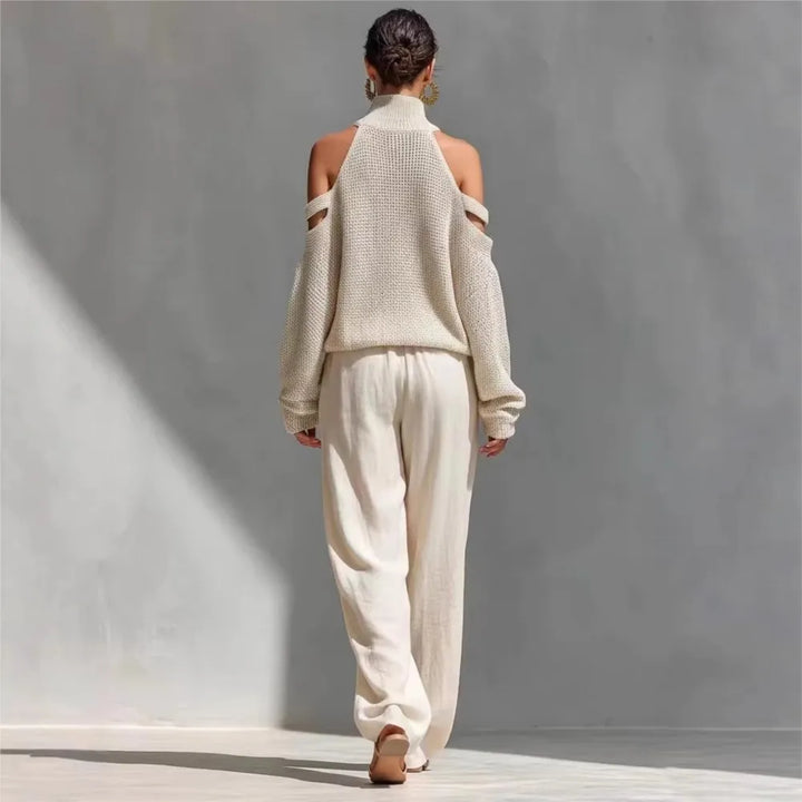 Simone Cutout Shoulder Sweater Set
