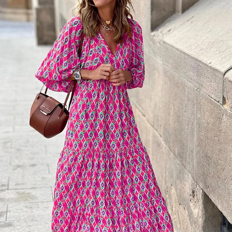 Lunaria Effortless Floral Boho Maxi Dress