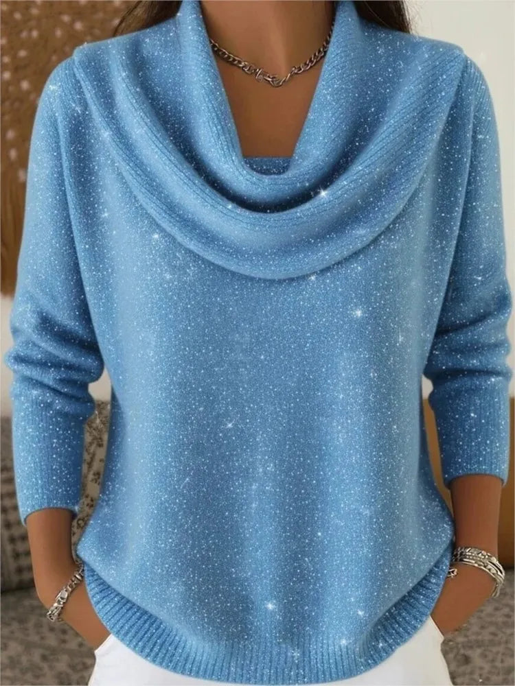 Sadie Cowl Neck Sequin Sweater