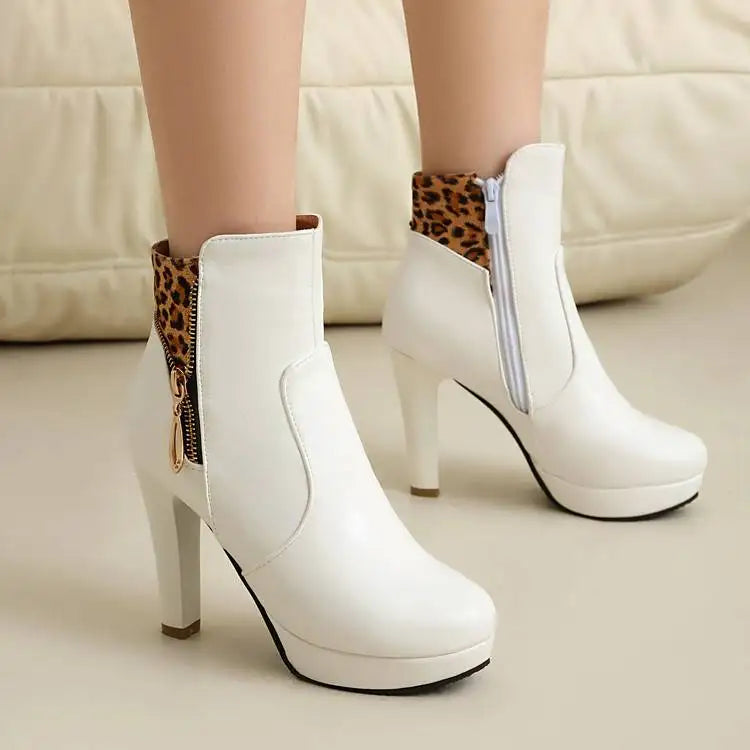 Marisole Leopard Panel Ankle Boots