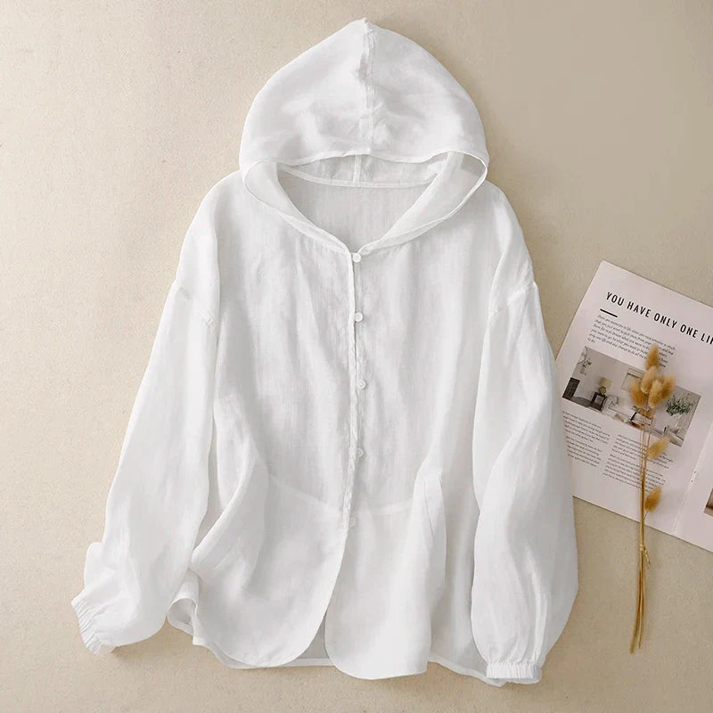 Samara Hooded Linen Cardigan