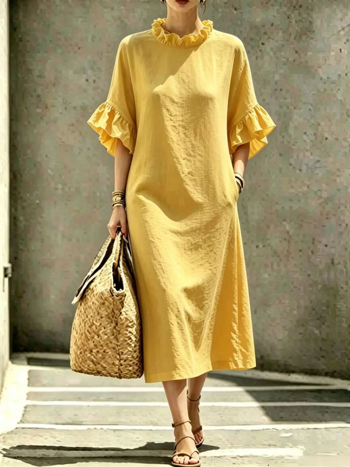 Idalia Ruffle Sleeve Midi Dress