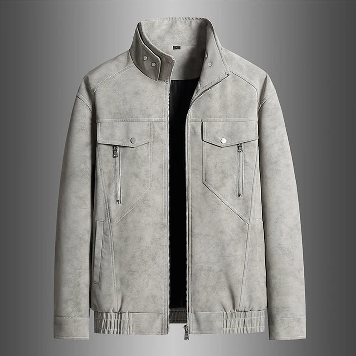 Khaki jacket front view flat lay style