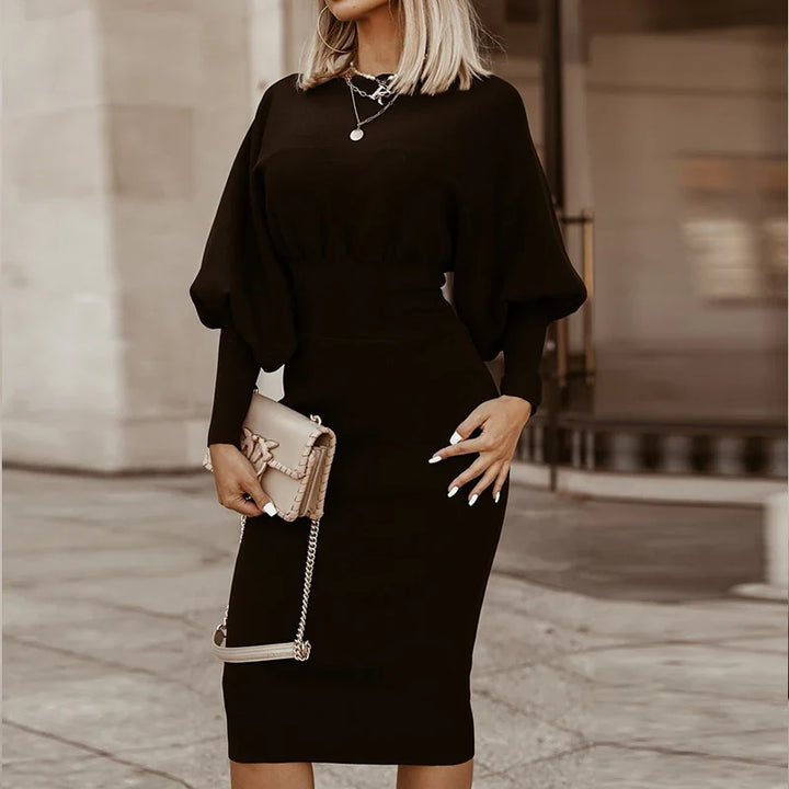 Anaya Lantern Sleeve Midi Dress