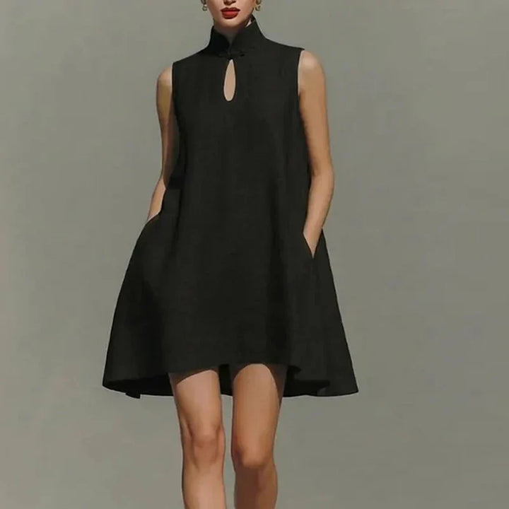 Tamar Pocket Detail High Neck Mini Dress