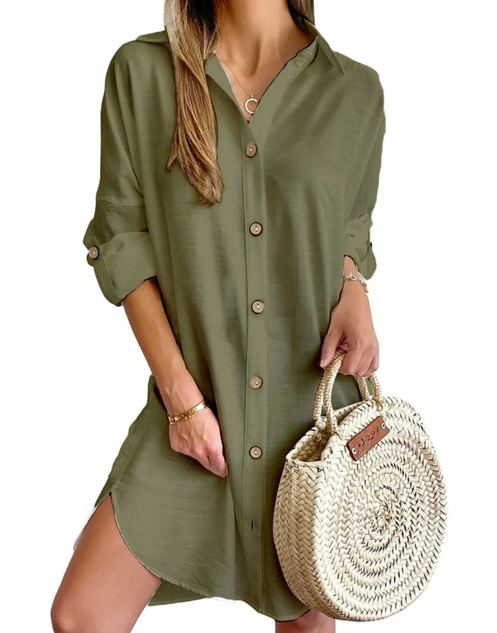 Rhea Button Up Shirt Dress