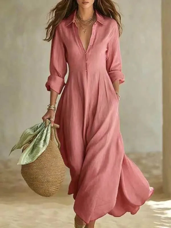 Elianne Breathable Maxi Shirt Dress