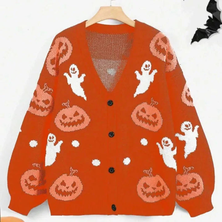 Olivia Pumpkin Ghost Cardigan