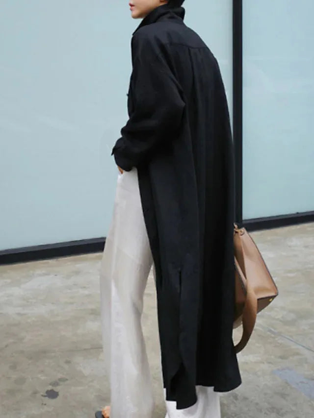 Phoebe Button Front Long Sleeve Maxi Dress