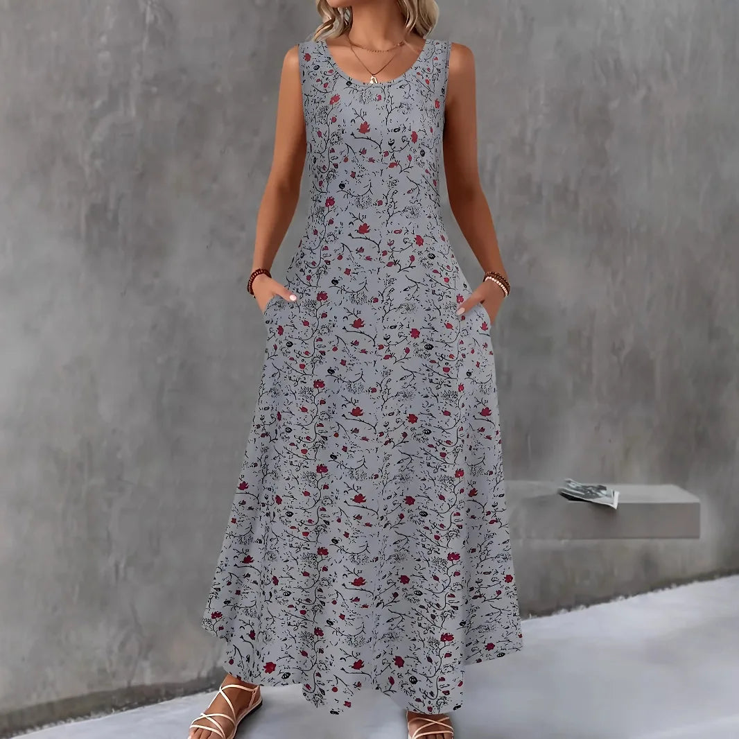 Cosette Boho Floral Pocket Maxi Dress