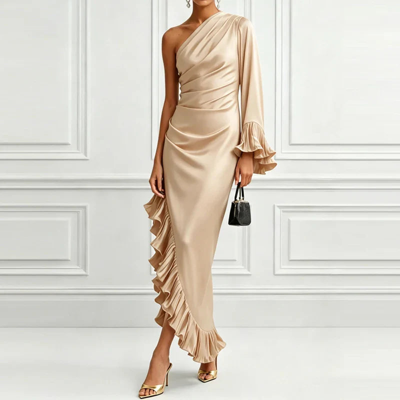 Lurina Elegant Ruffle Maxi Dress