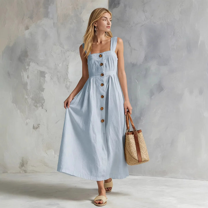 Laureen Linen Button Maxi Dress