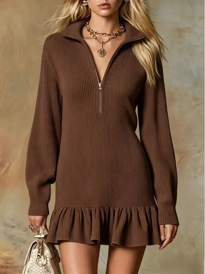 Lorena Half Zip Knit Mini Dress