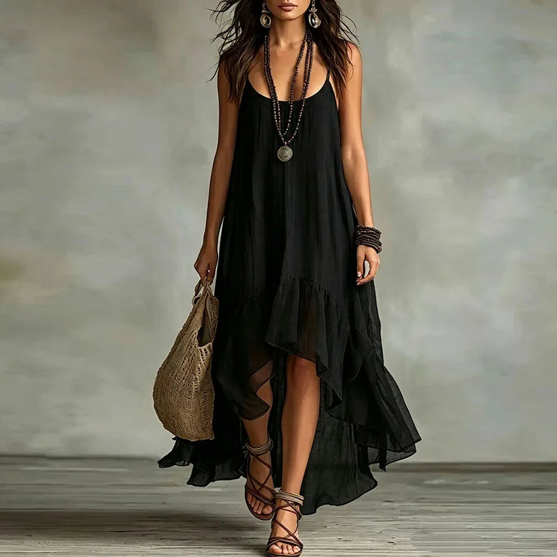 Zarina Flowy Ruffle Maxi Dress