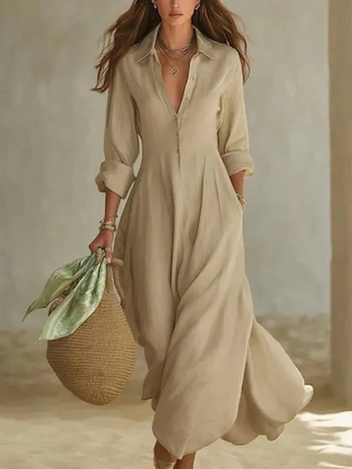 Elianne Breathable Maxi Shirt Dress