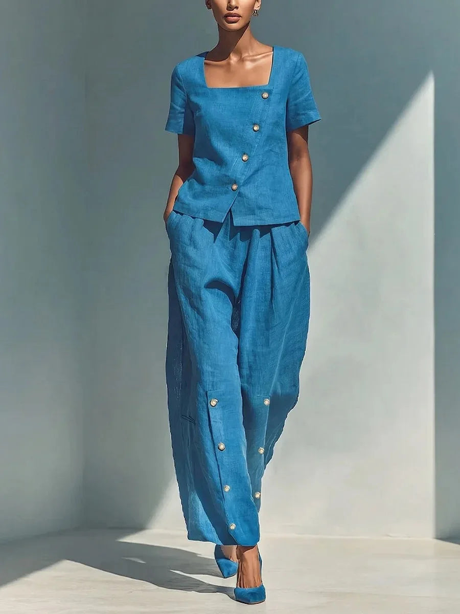 Penelope Button Front Trouser Set