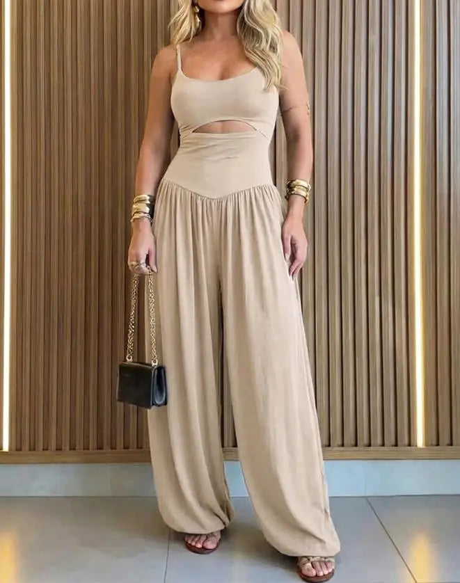 Zanthe  Sleeveless Cut Out Wide Leg Jumpsuit