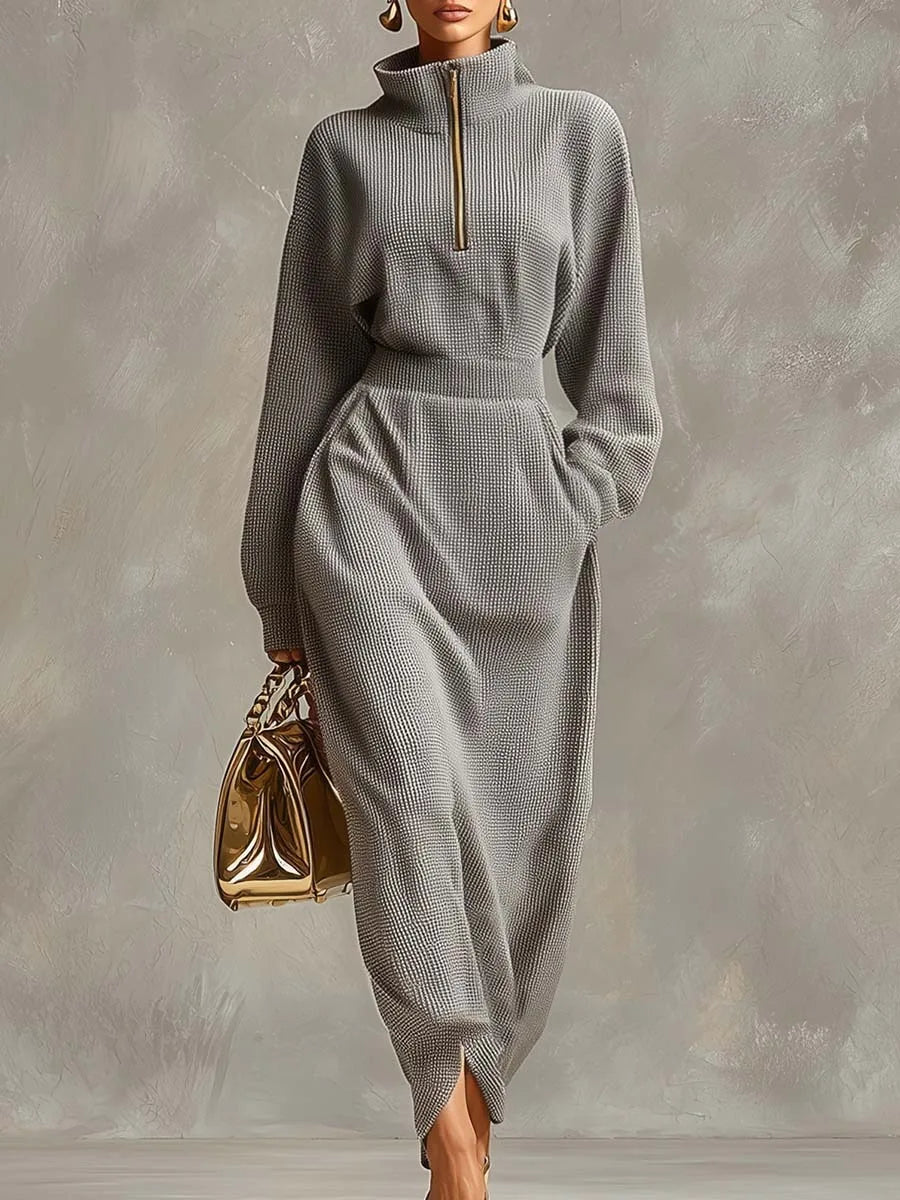 Gemma Elegant Zip Maxi Dress