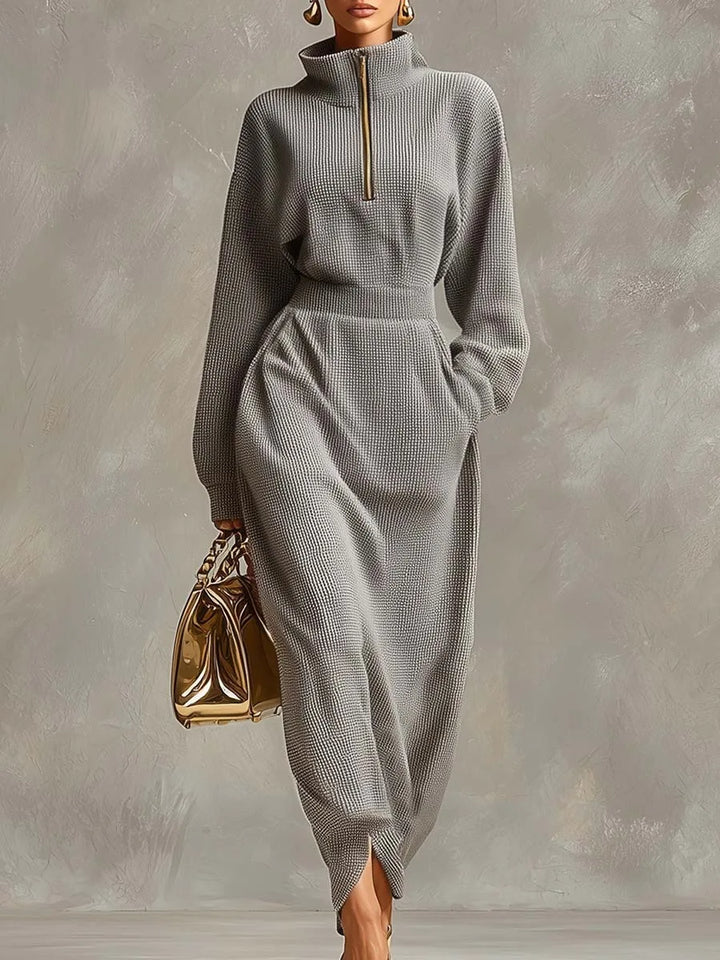 Gemma Elegant Zip Maxi Dress