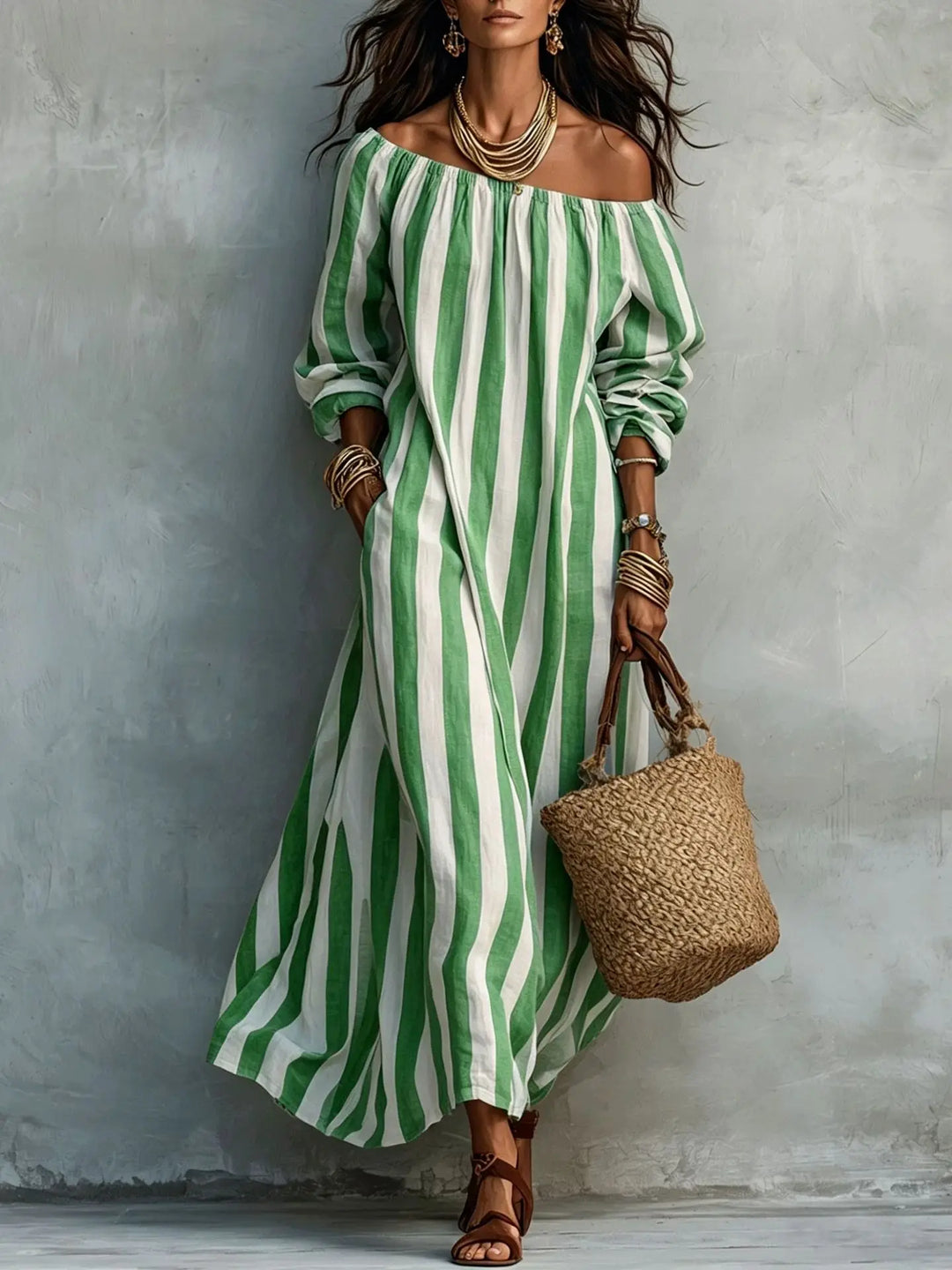 Serenya Off Shoulder Maxi Dress