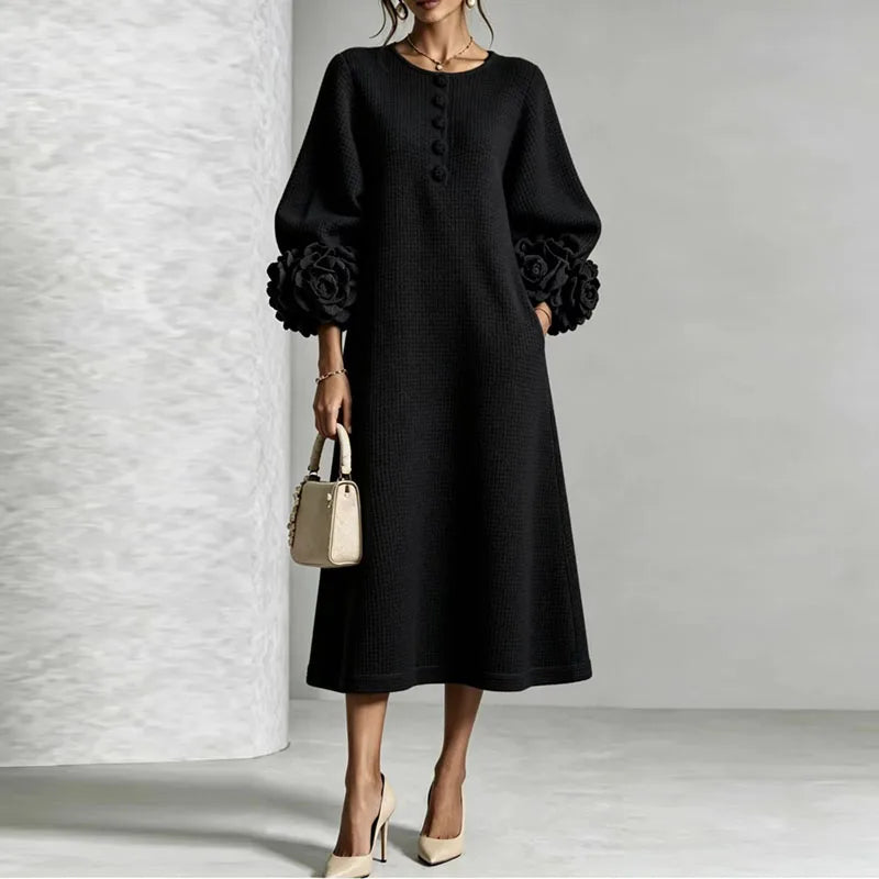 Verity Button Front Knit Midi Dress