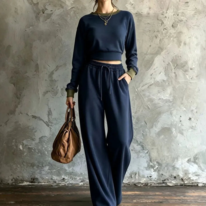 Marielda Contrast Trim Sweatshirt Set