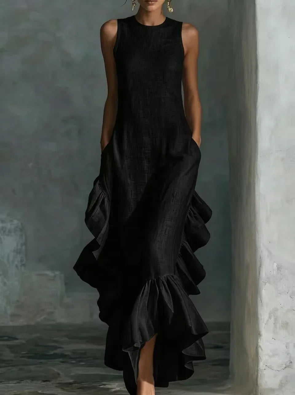 Sansa Flowy Ruffle Maxi Dress