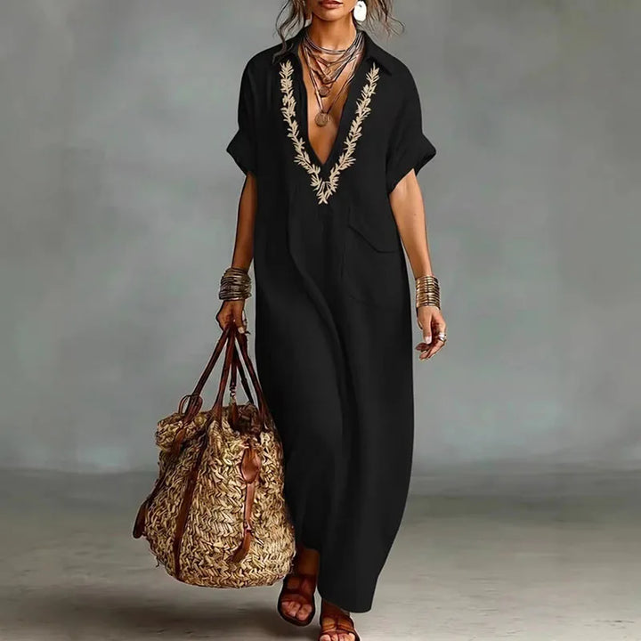Marlene V Neck Kaftan Dress