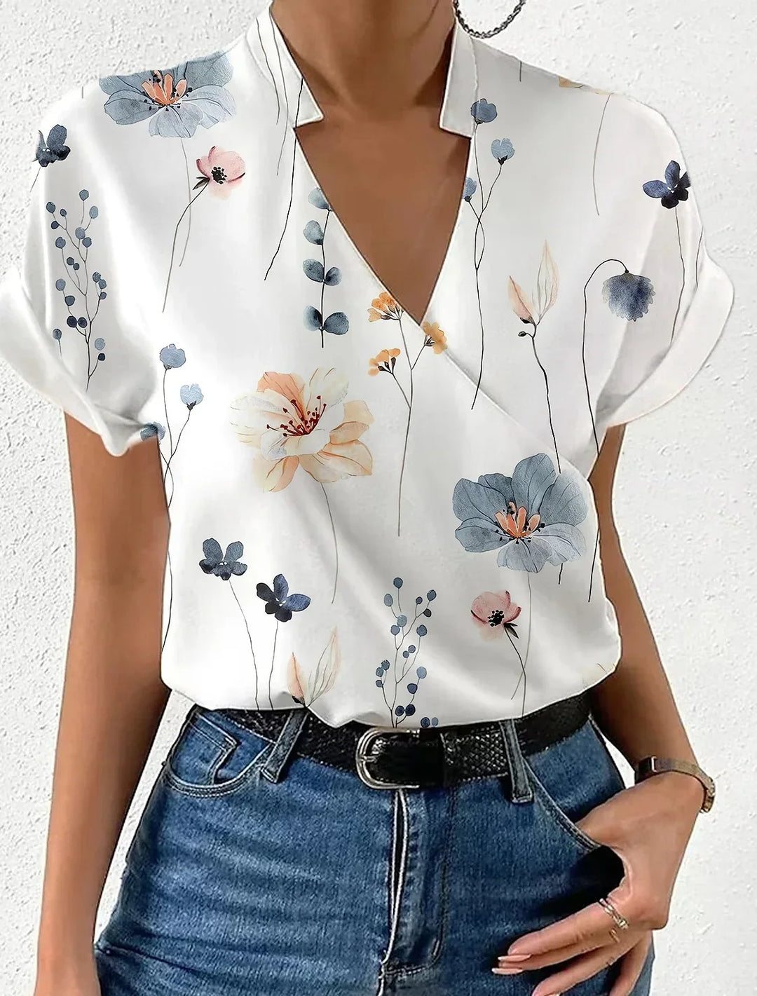 Seloria Floral Wrap Blouse
