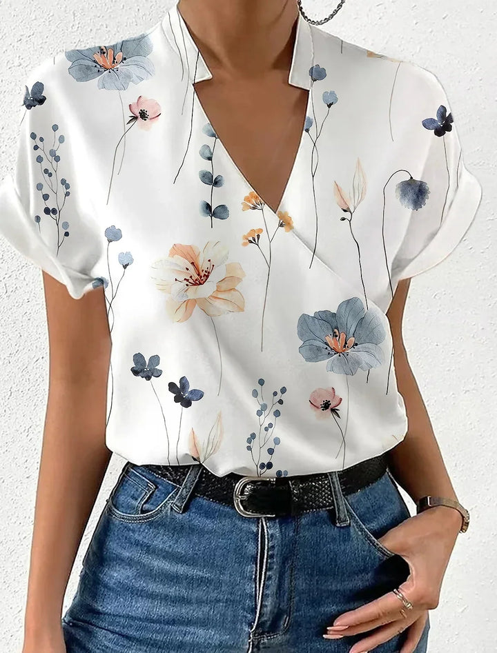 Seloria Floral Wrap Blouse